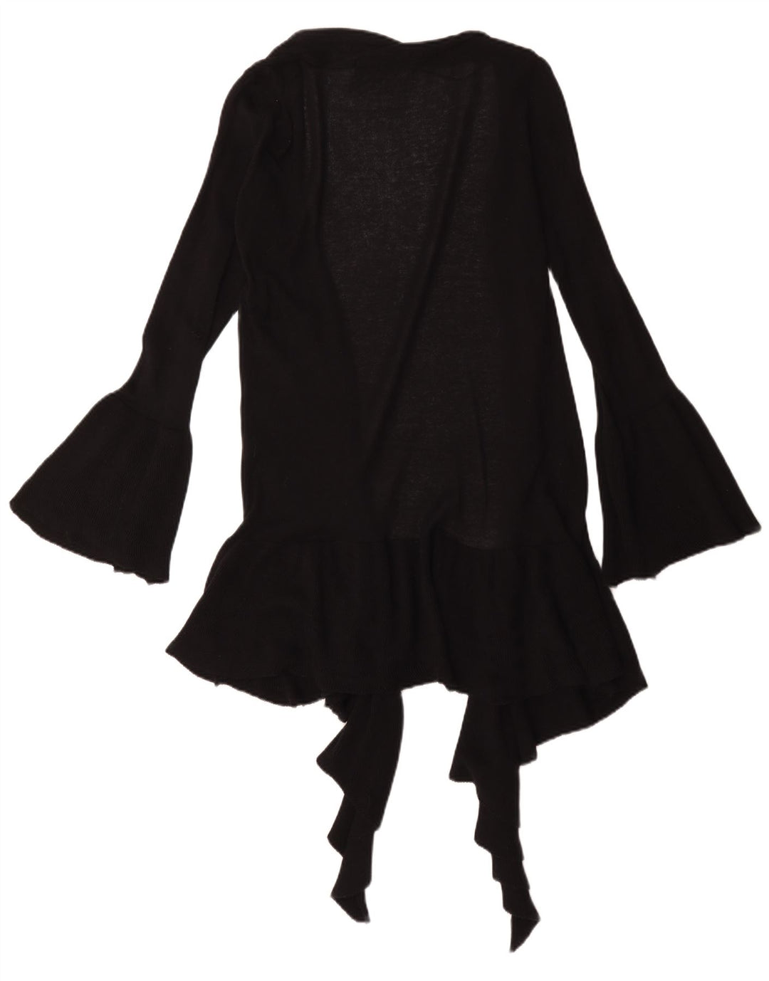 Maglione cardigan aperto lungo da donna Zara UK 12 cotone nero medio
