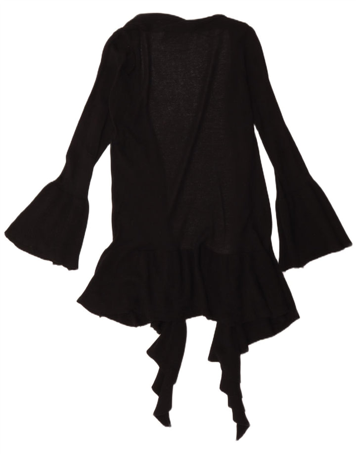 Maglione cardigan aperto lungo da donna Zara UK 12 cotone nero medio
