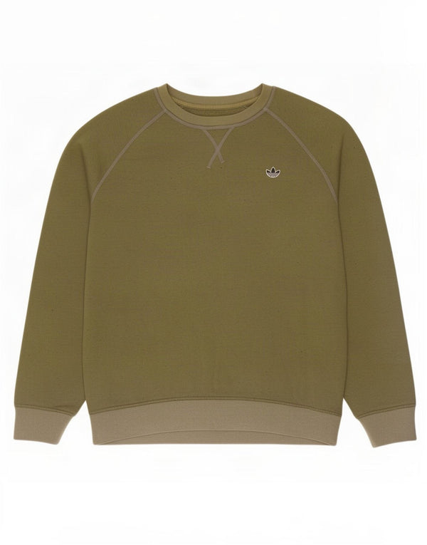 Felpa da uomo Adidas Maglione grande in cotone screziato kaki