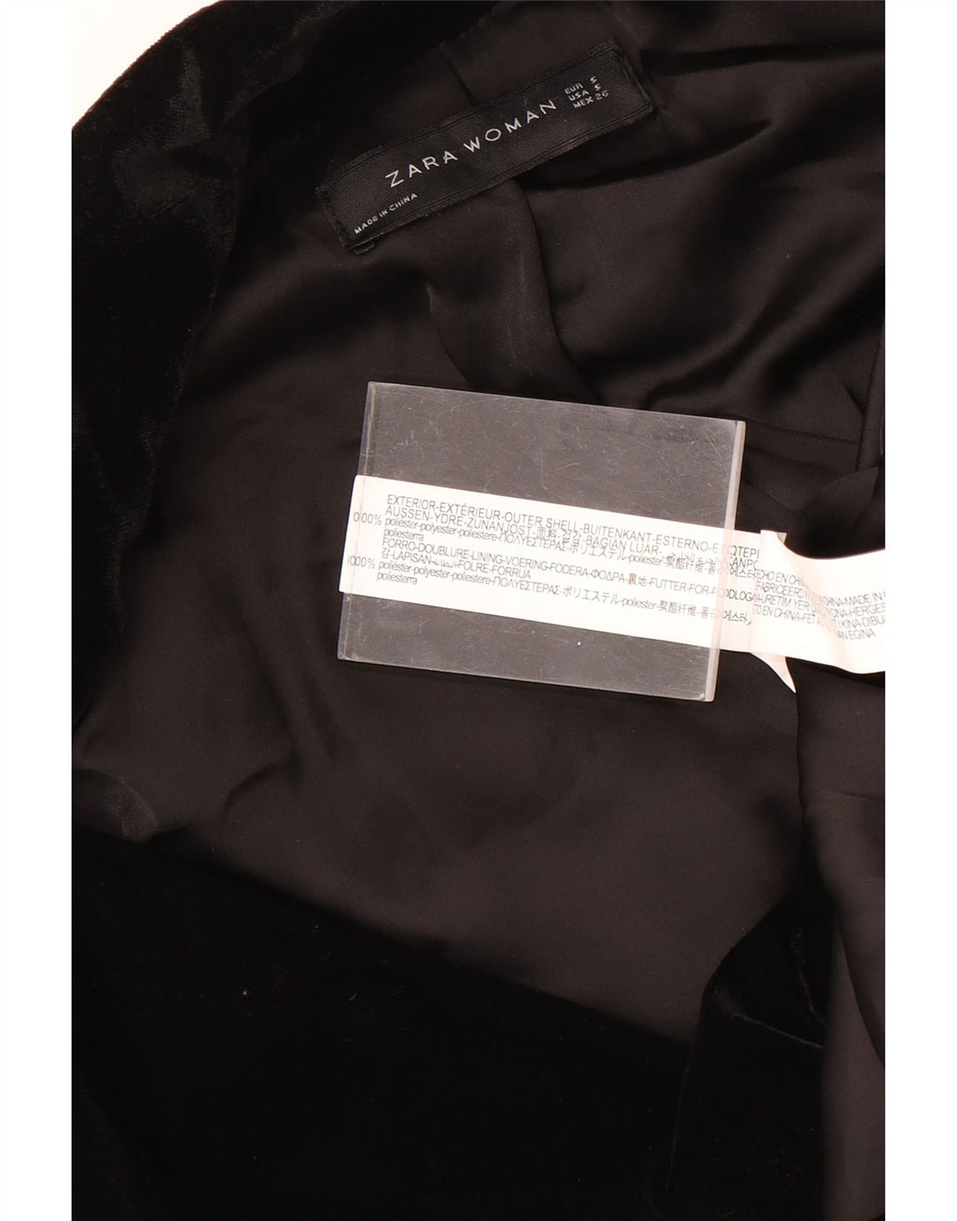 Giacca blazer in velluto doppio petto da donna Zara UK 10 piccola nera