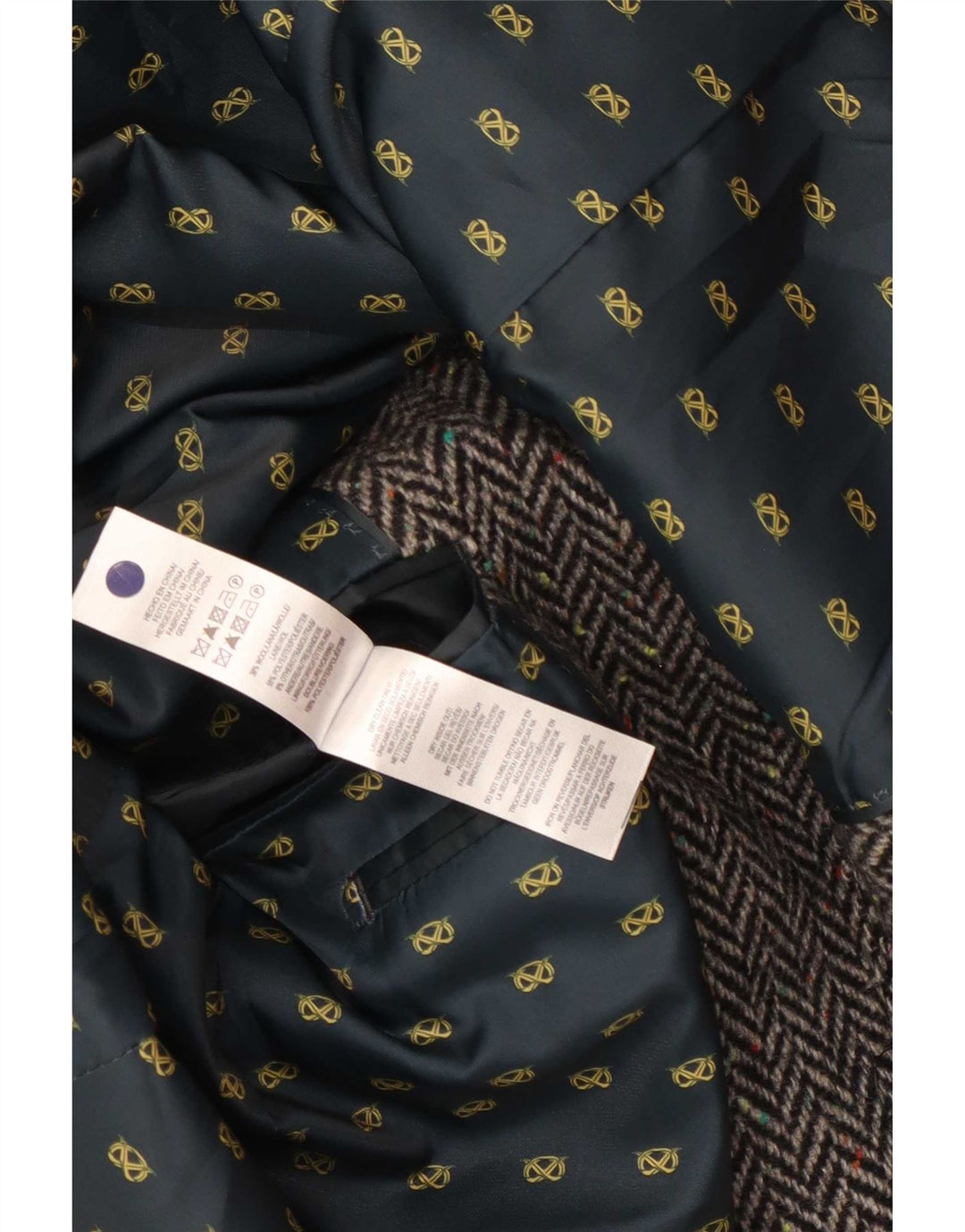 Giacca blazer da uomo a 2 bottoni Farrell UK 36 piccola lana a spina di pesce grigia