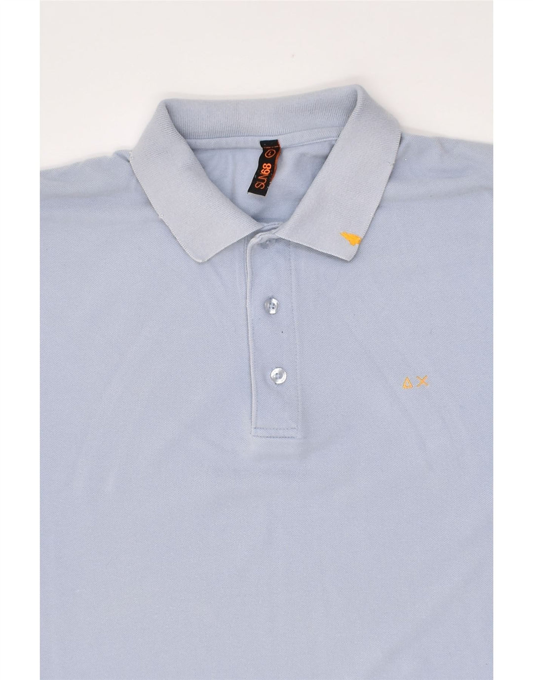 SUN68 Mens Polo Shirt Large Blue Cotton | Vintage Sun68 | Thrift | Second-Hand Sun68 | Used Clothing | Messina Hembry 