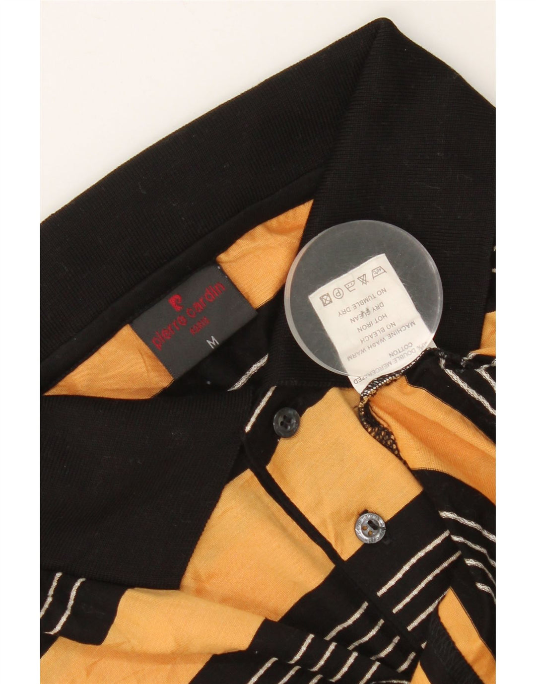 Polo da uomo Pierre Cardin in cotone a righe gialle medie