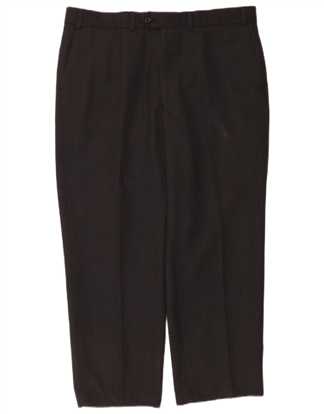 Pantaloni da abito dritti da uomo Marks & Spencer W40 L28 poliestere grigio