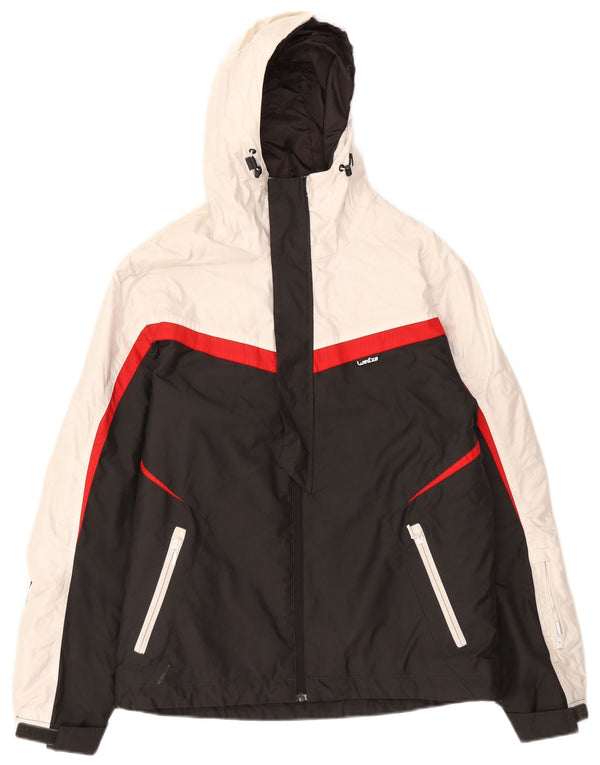 Giacca a vento con cappuccio da uomo Wed Ze UK 36 Small Black Colourblock