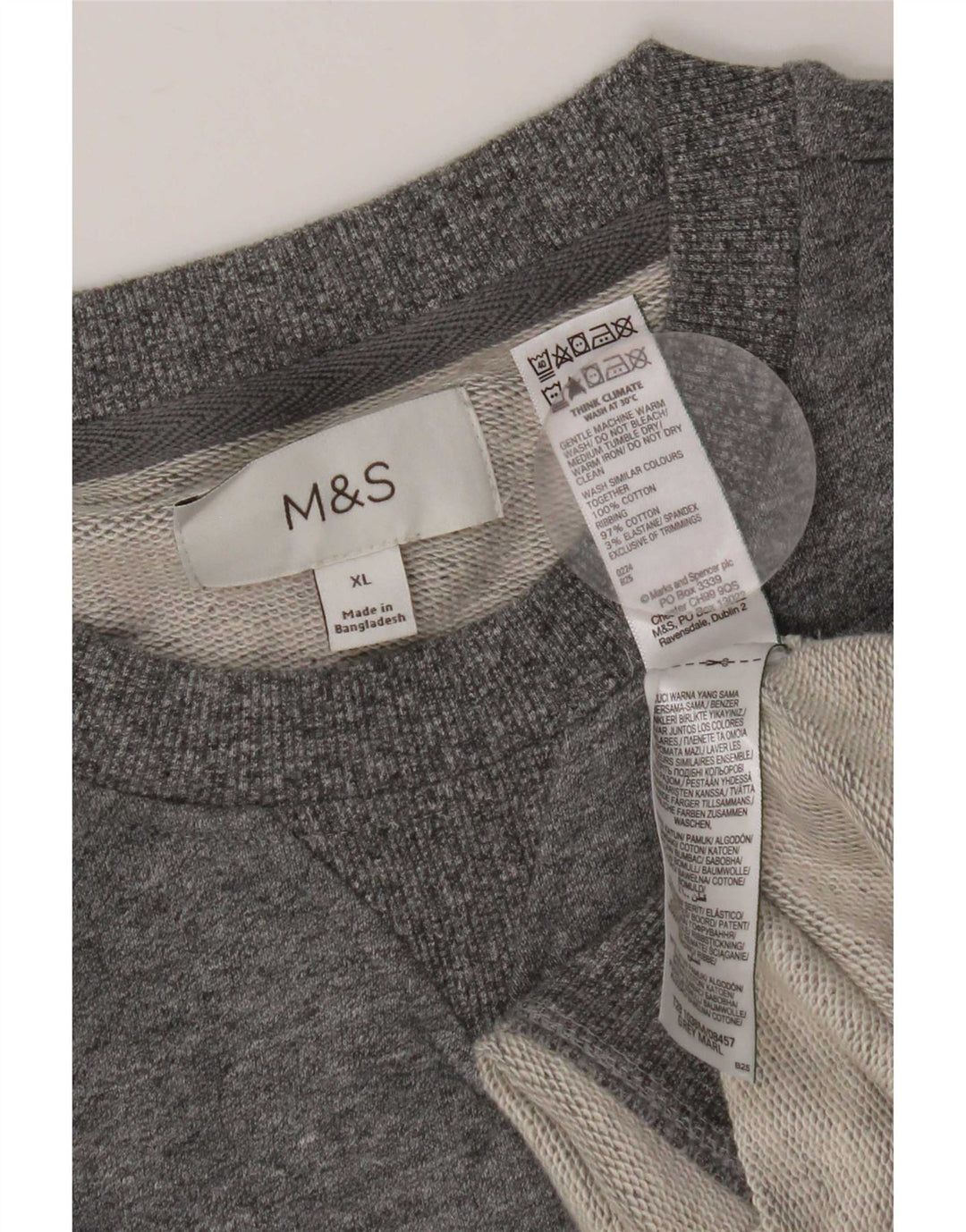 Felpa da uomo Marks & Spencer maglione XL cotone grigio