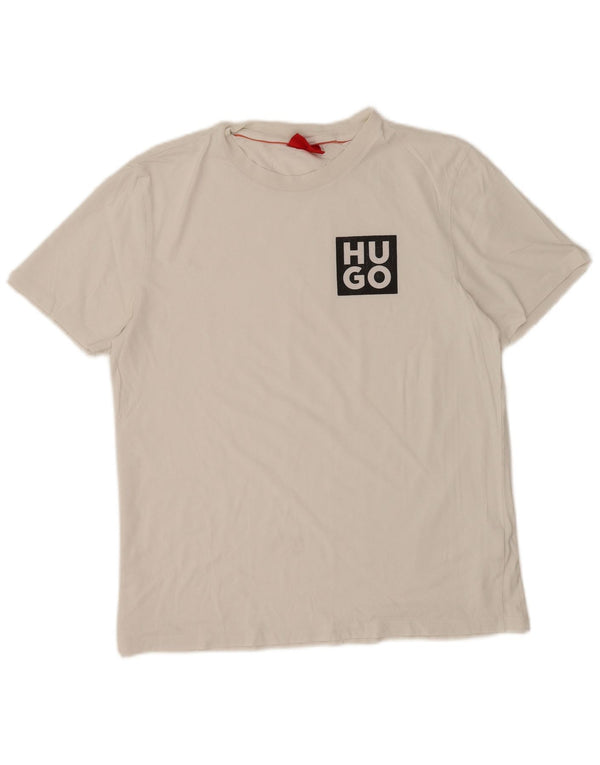 T-shirt grafica da uomo Hugo Boss Top in cotone bianco medio