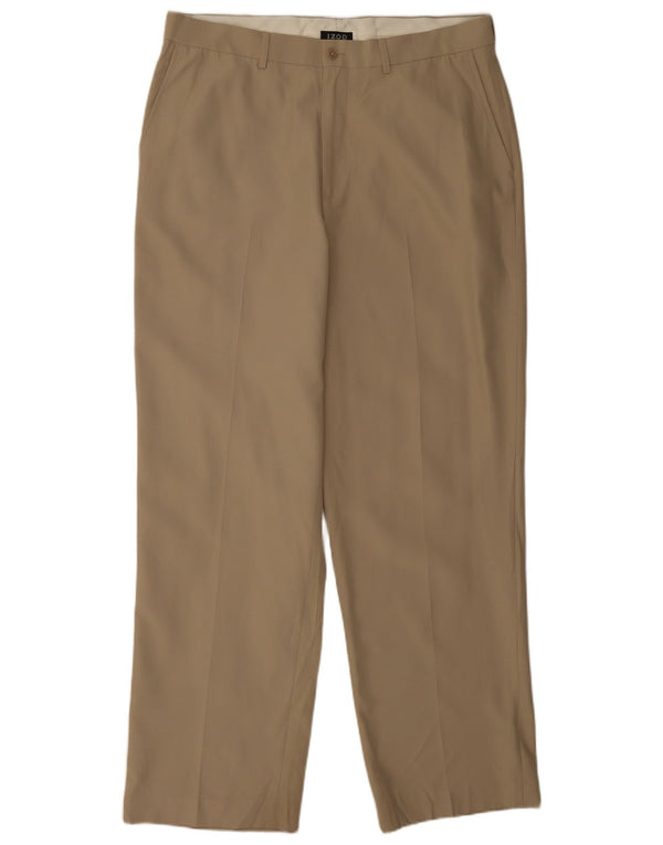 Pantaloni chino dritti da uomo Izod W36 L32 poliestere beige