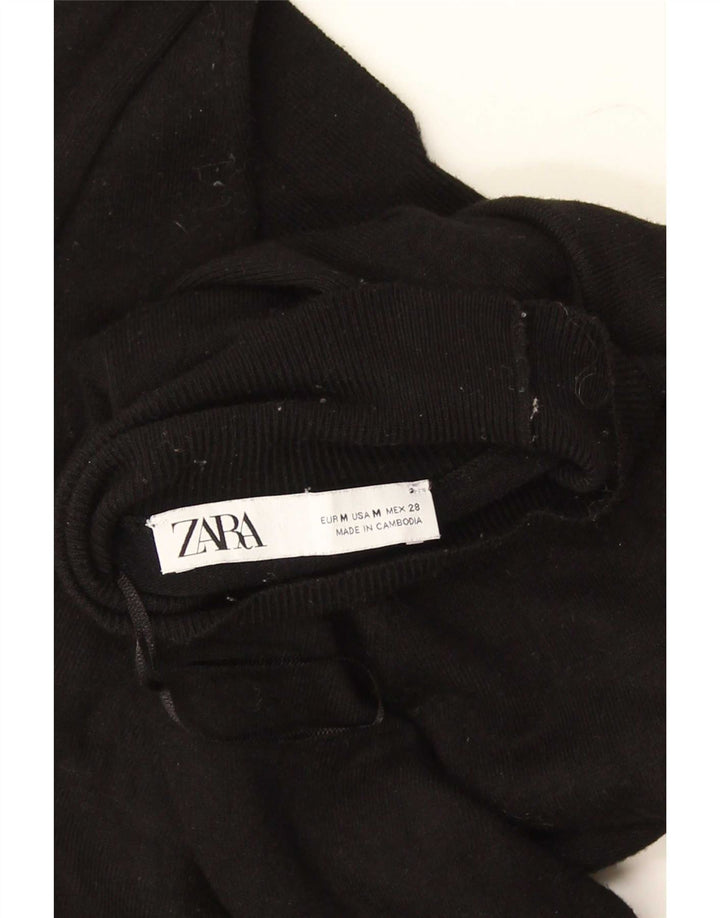 Maglione maglione collo alto da donna Zara UK 12 medio nero