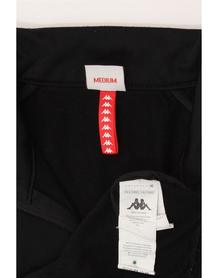 Giacca da tuta grafica da uomo Kappa, poliestere color block medio nero