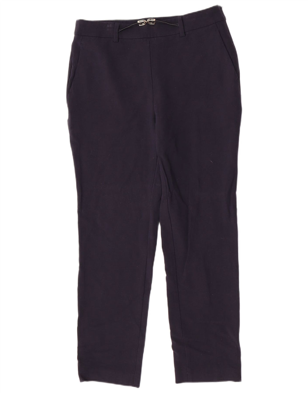 Pantaloni da abito slim da donna Massimo Dutti EU 40 Medium W30 L27 Lana blu navy