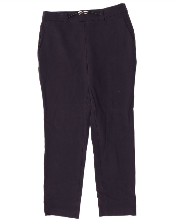 Pantaloni da abito slim da donna Massimo Dutti EU 40 Medium W30 L27 Lana blu navy