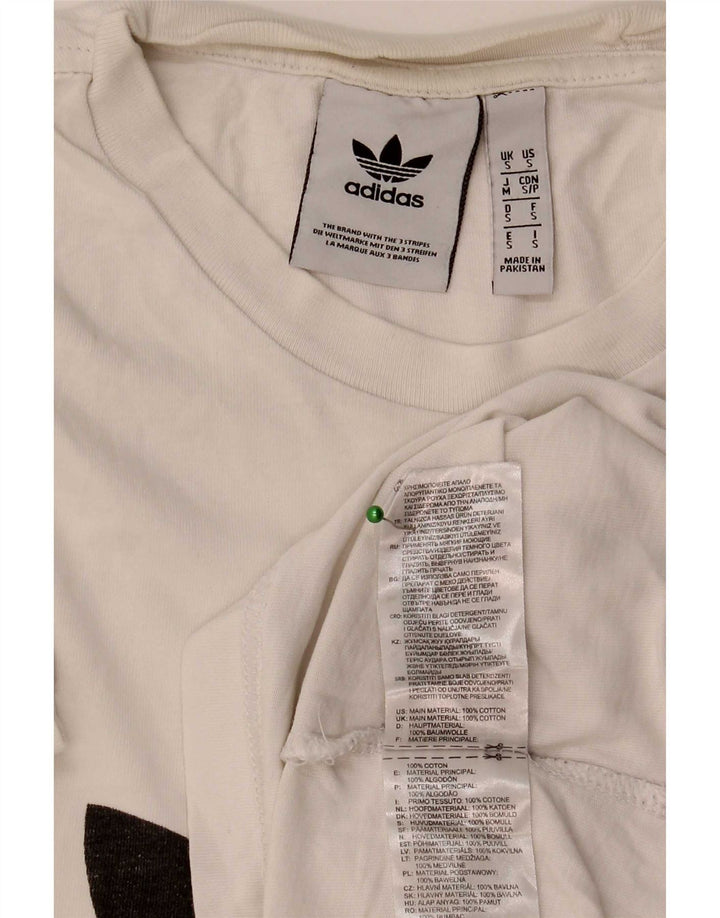 T-shirt grafica da uomo Adidas Top piccola in cotone bianco