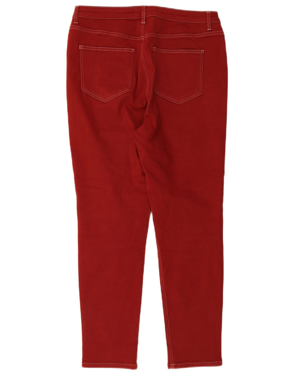 Pantaloni casual skinny da donna MINT VELVET UK 16 Large W34 L27 Cotone rosso
