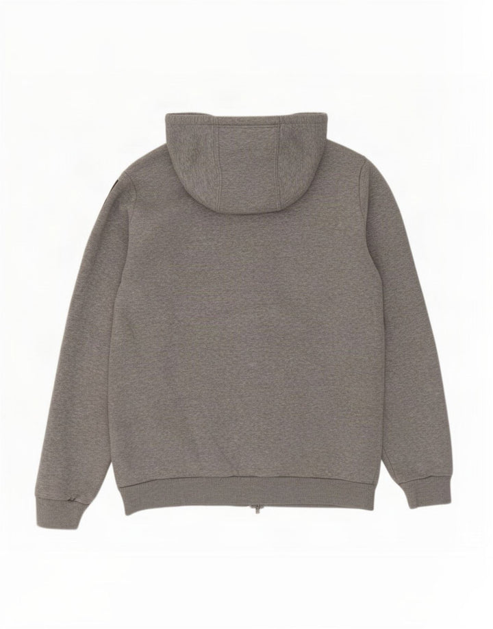 Maglione con cappuccio e zip Adidas da uomo in cotone grigio medio