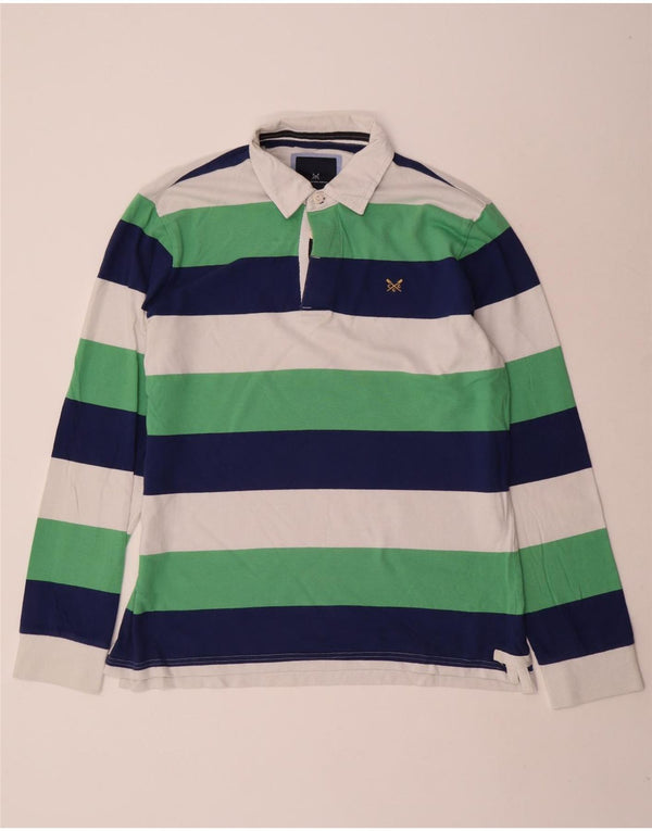 Crew Clothing Polo da rugby da uomo a maniche lunghe a righe grandi multicolori