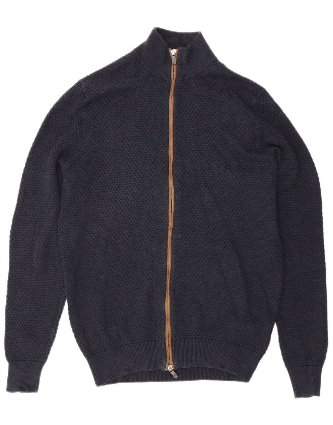 Maglione cardigan da uomo Massimo Dutti in cotone blu navy medio
