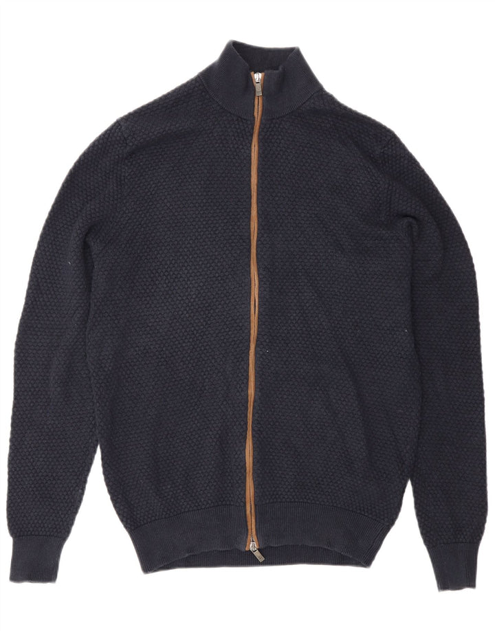 Maglione cardigan da uomo Massimo Dutti in cotone blu navy medio