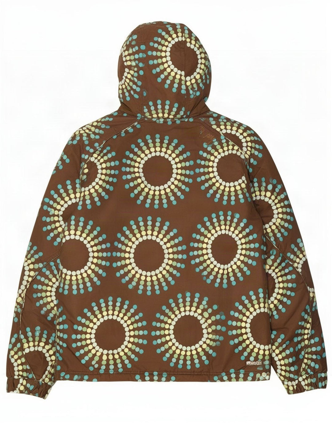 Giacca a vento con cappuccio da donna Roxy UK 18 XL Poliestere geometrico marrone