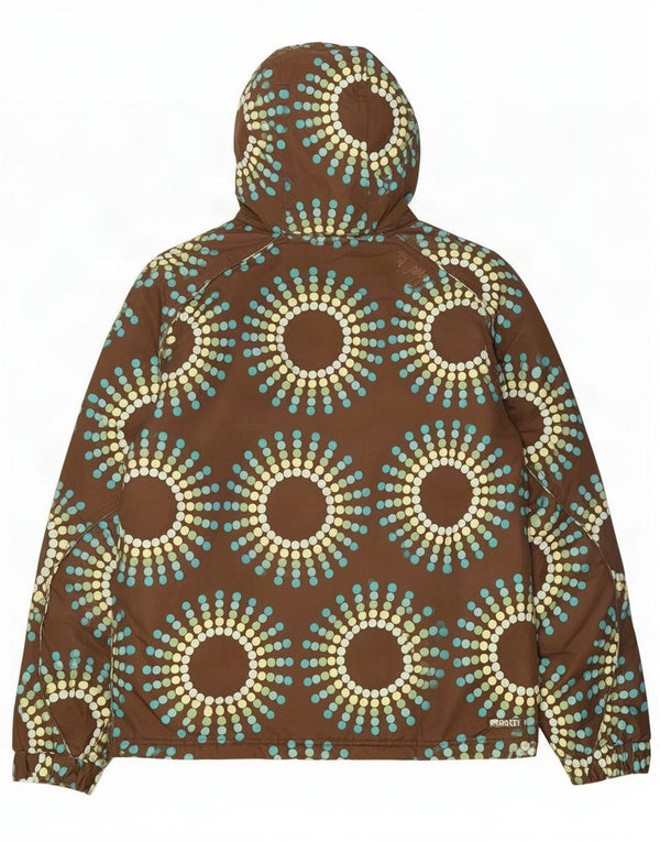 Giacca a vento con cappuccio da donna Roxy UK 18 XL Poliestere geometrico marrone
