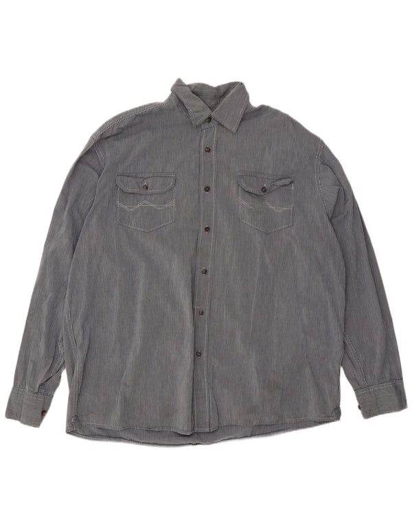 Camicia da uomo Wrangler XL in cotone gessato blu
