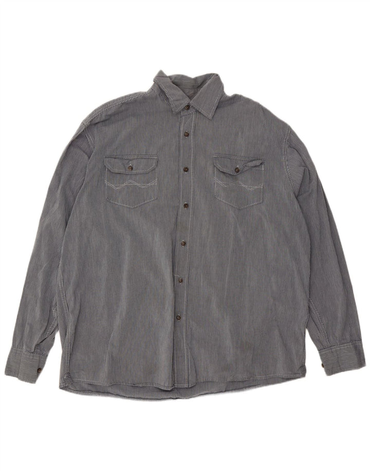 Camicia da uomo Wrangler XL in cotone gessato blu