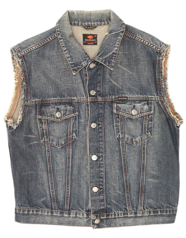 Gilet in denim da uomo Energe UK 42 XL cotone blu