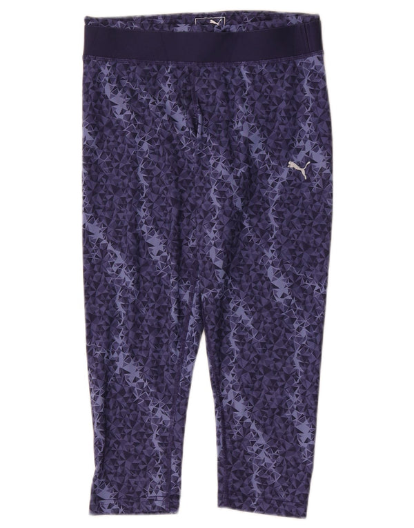 Leggings Capri da donna Puma UK 10 Small Poliestere geometrico blu navy
