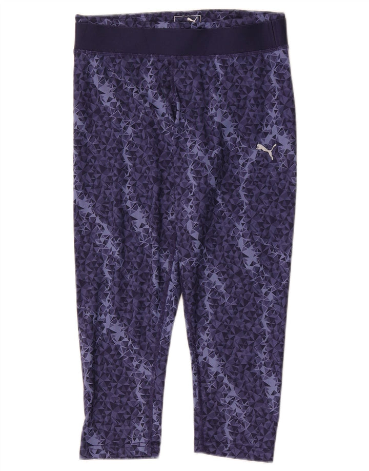 Leggings Capri da donna Puma UK 10 Small Poliestere geometrico blu navy
