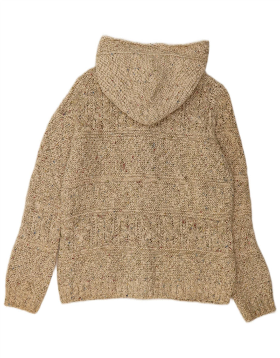 Maglione cardigan con cappuccio da donna PER UNA UK 12 Cotone screziato beige medio