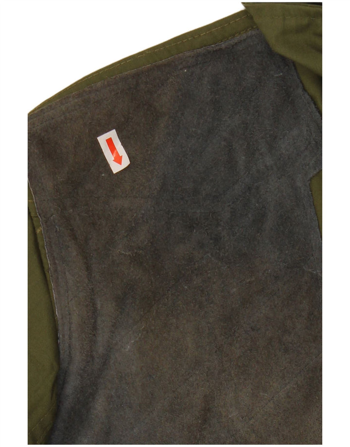 Giacca utilitaria da uomo VINTAGE UK 36 piccola poliestere kaki