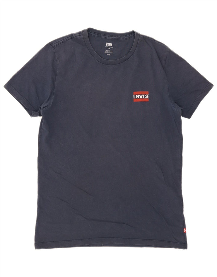 T-shirt da uomo slim fit Levi's Top in cotone blu navy medio