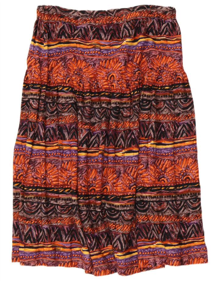 Gonna svasata da donna VINTAGE con motivo astratto IT 46 grande W36 multicolore