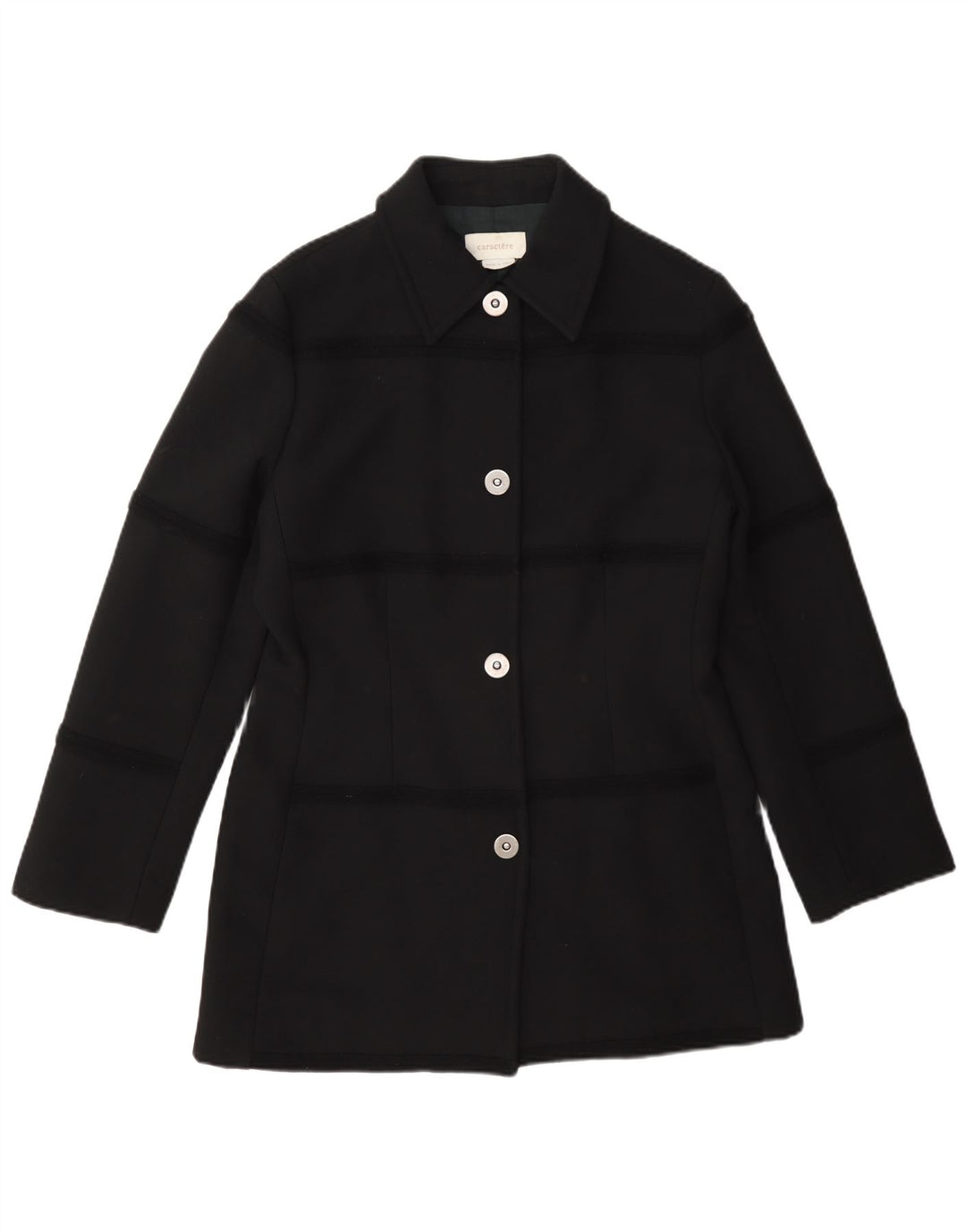 Giacca blazer da donna a 4 bottoni Caractere UK 12 lana nera media