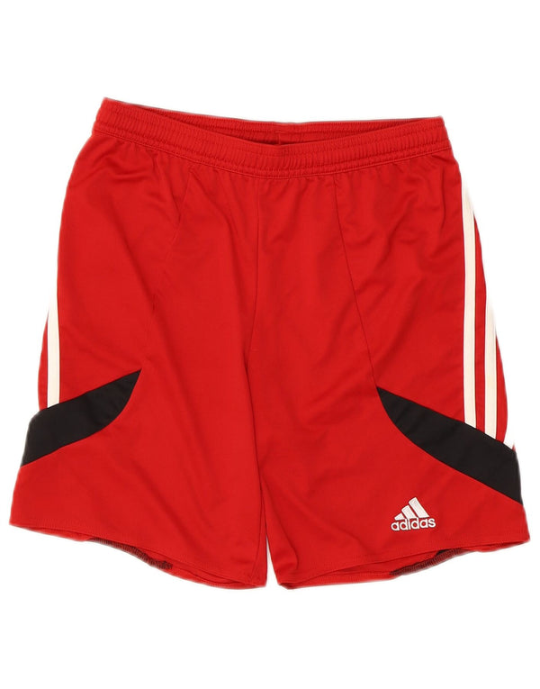 Pantaloncini sportivi Adidas Climalite da ragazzo 11-12 anni Large Rosso Colourblock