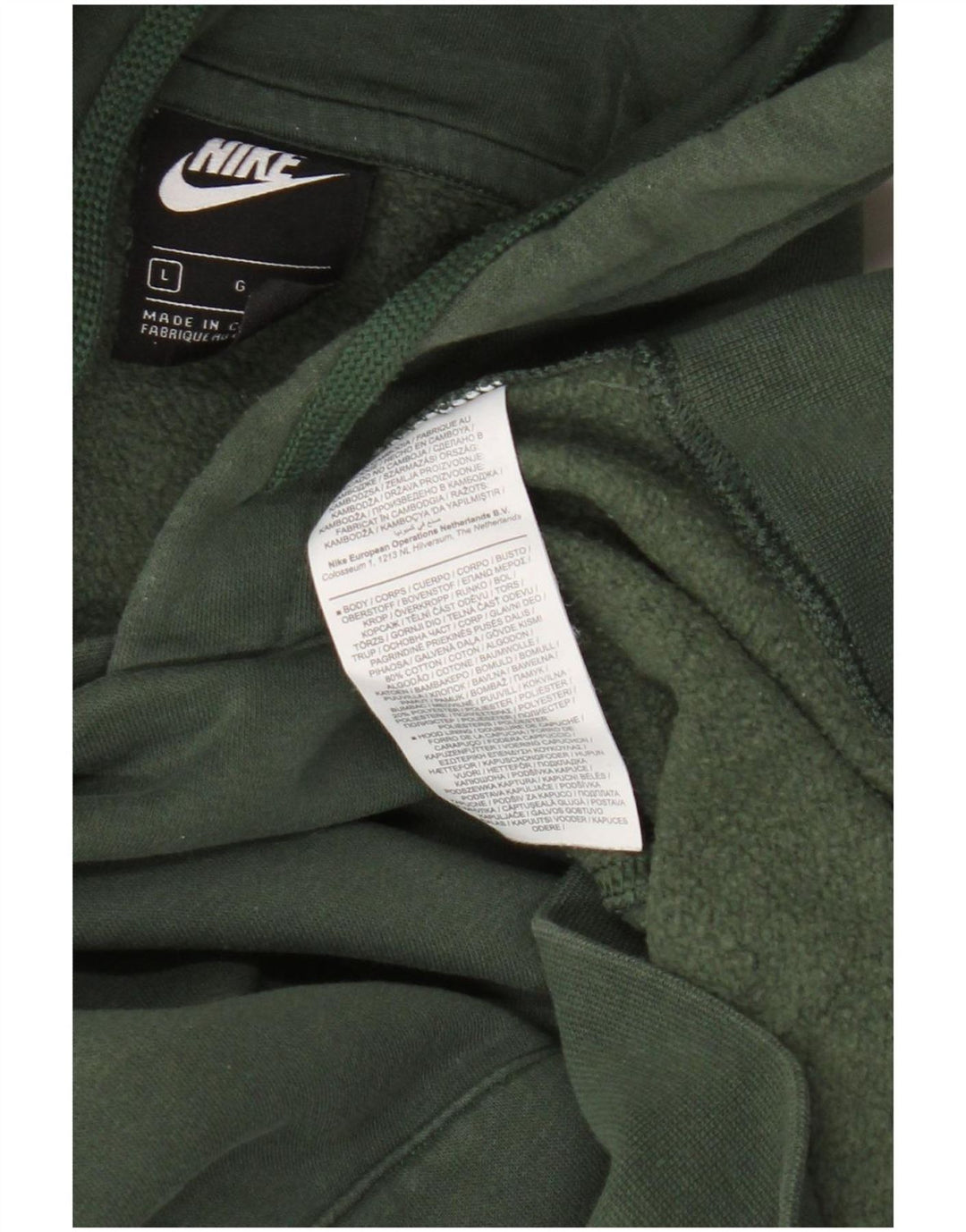 Felpa con cappuccio da uomo Nike Large in cotone verde