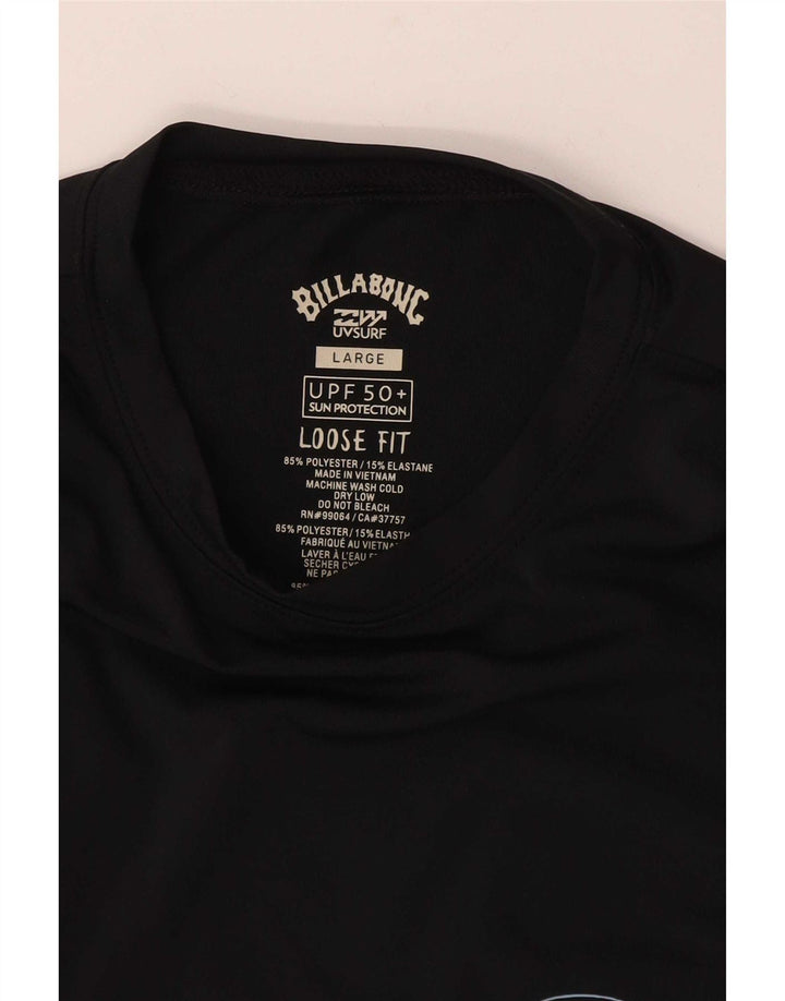 Billabong Top da uomo con vestibilità ampia grafica manica lunga grande poliestere nero