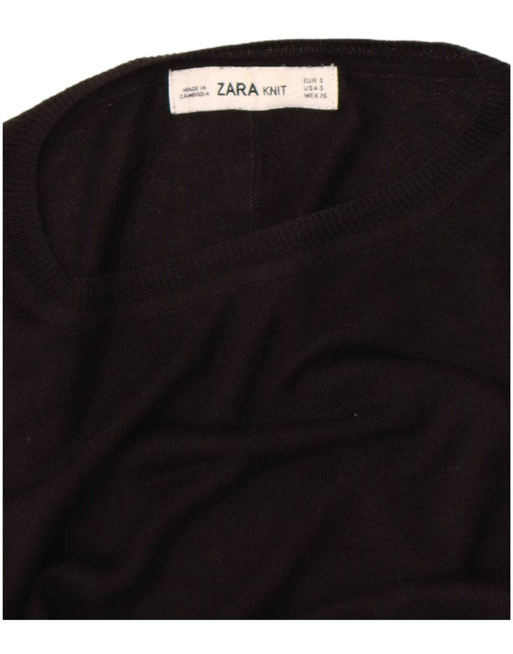 Maglione maglione girocollo oversize da donna Zara UK 10 piccolo nero