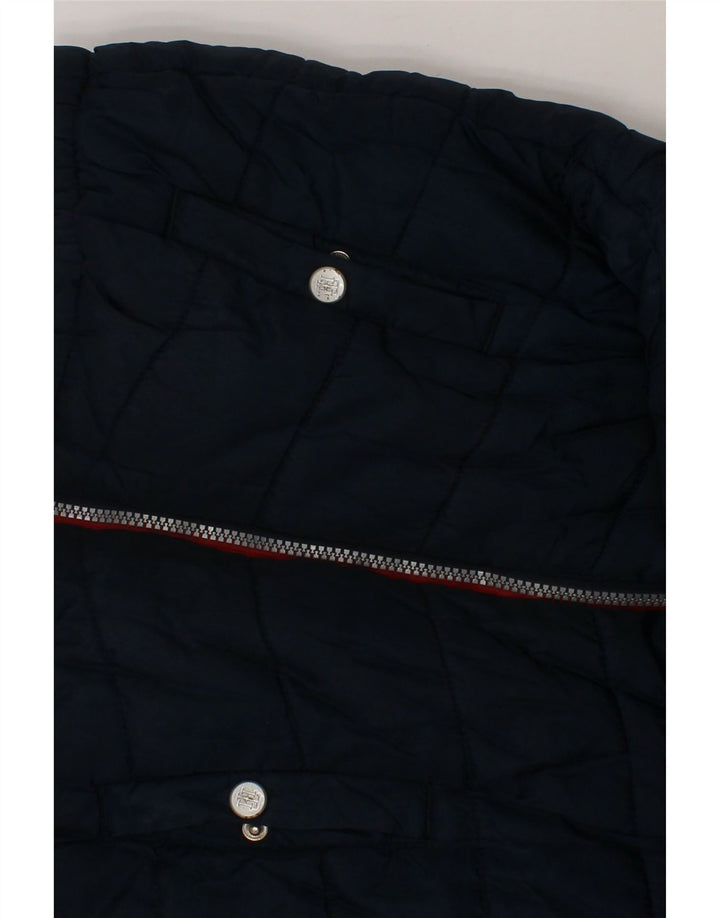 TOMMY HILFIGER Boys Graphic Padded Jacket 5-6 Years Navy Blue Colourblock Vintage Tommy Hilfiger and Second-Hand Tommy Hilfiger from Messina Hembry 
