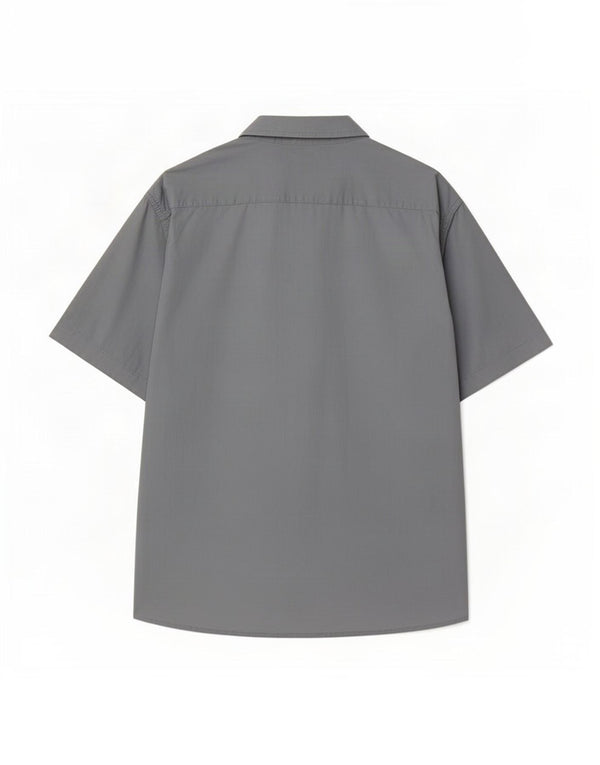 Camicia a maniche corte da uomo Wrangler 2XL in cotone grigio