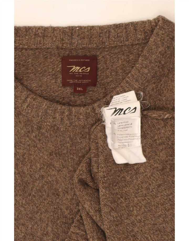 Maglione maglione girocollo da uomo Marlboro Classics 3XL lana screziata marrone