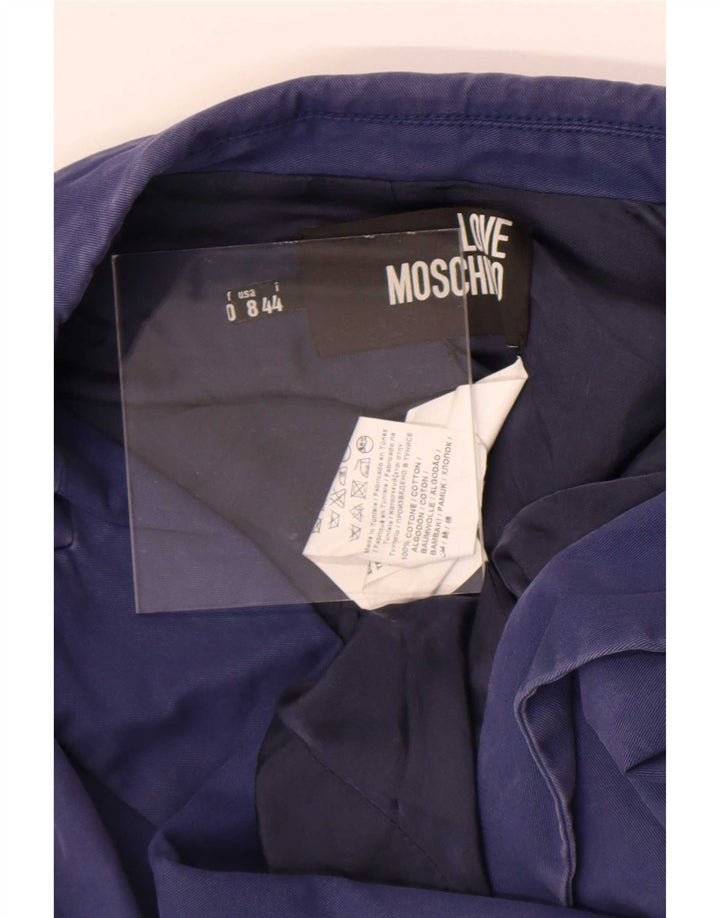 Giacca Bolero Doppio Petto Donna Moschino IT 44 Blu Medio Cotone
