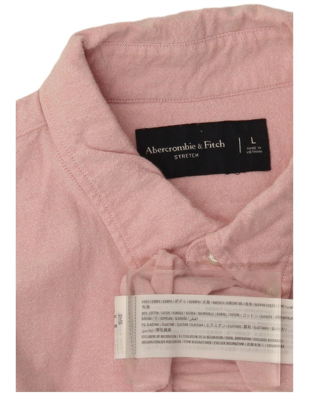 Camicia da uomo Abercrombie & Fitch grande in cotone rosa