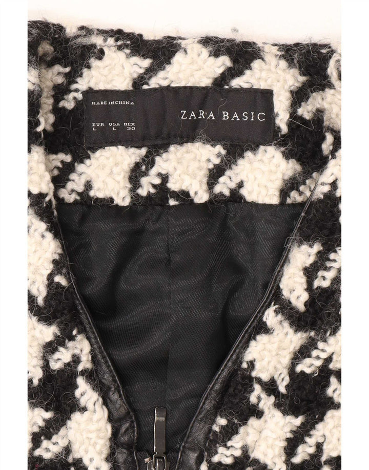 Soprabito da donna Zara UK 16 grande lana pied de poule nera