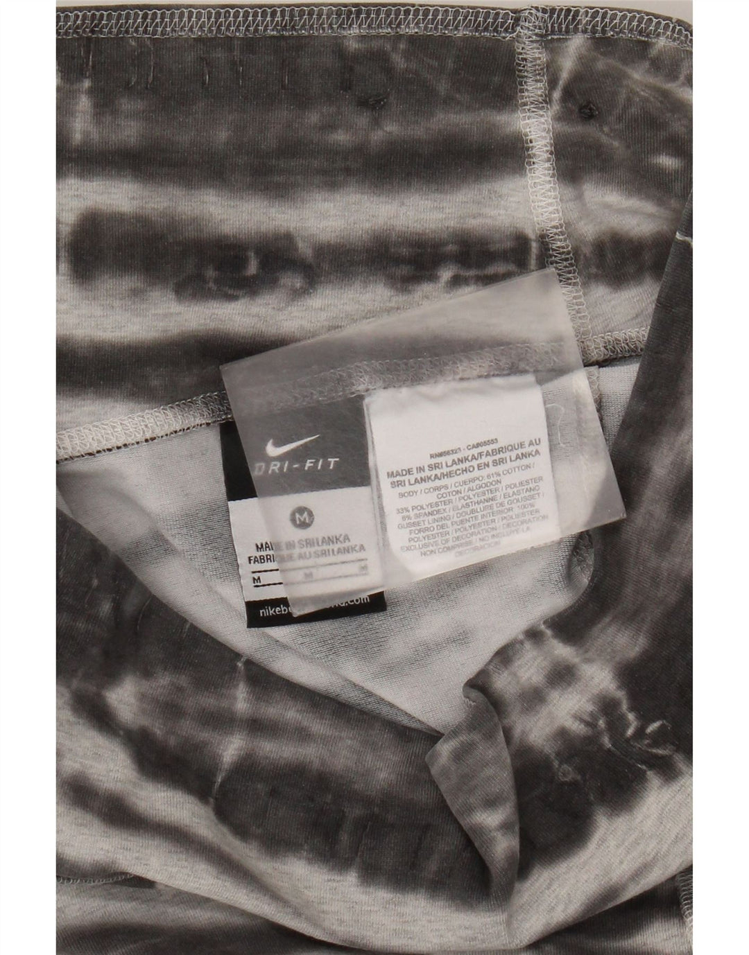 Leggings Capri da donna Nike UK 14 cotone tie dye grigio medio
