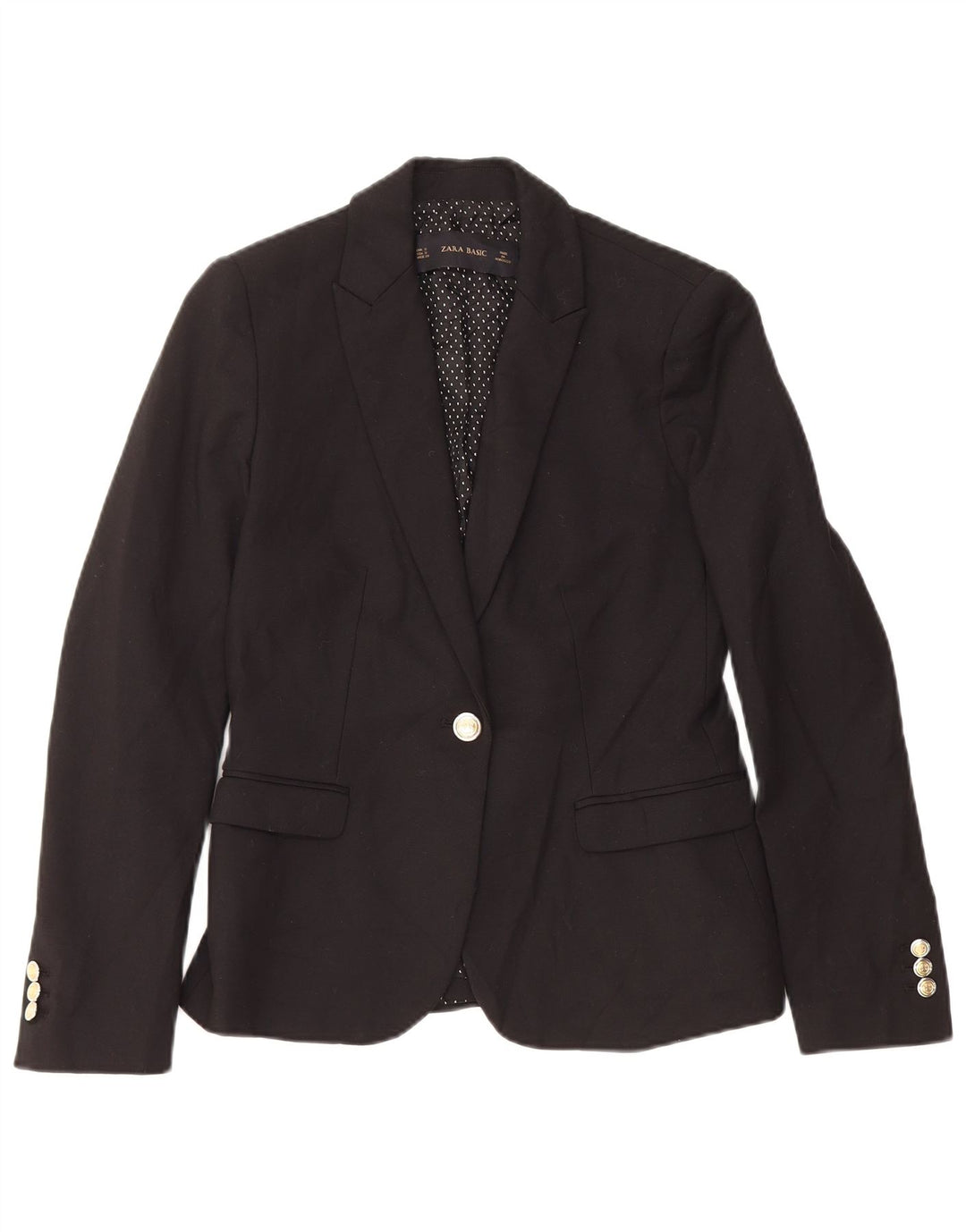 Giacca blazer a 1 bottone da donna Zara UK 10 piccola in cotone nero