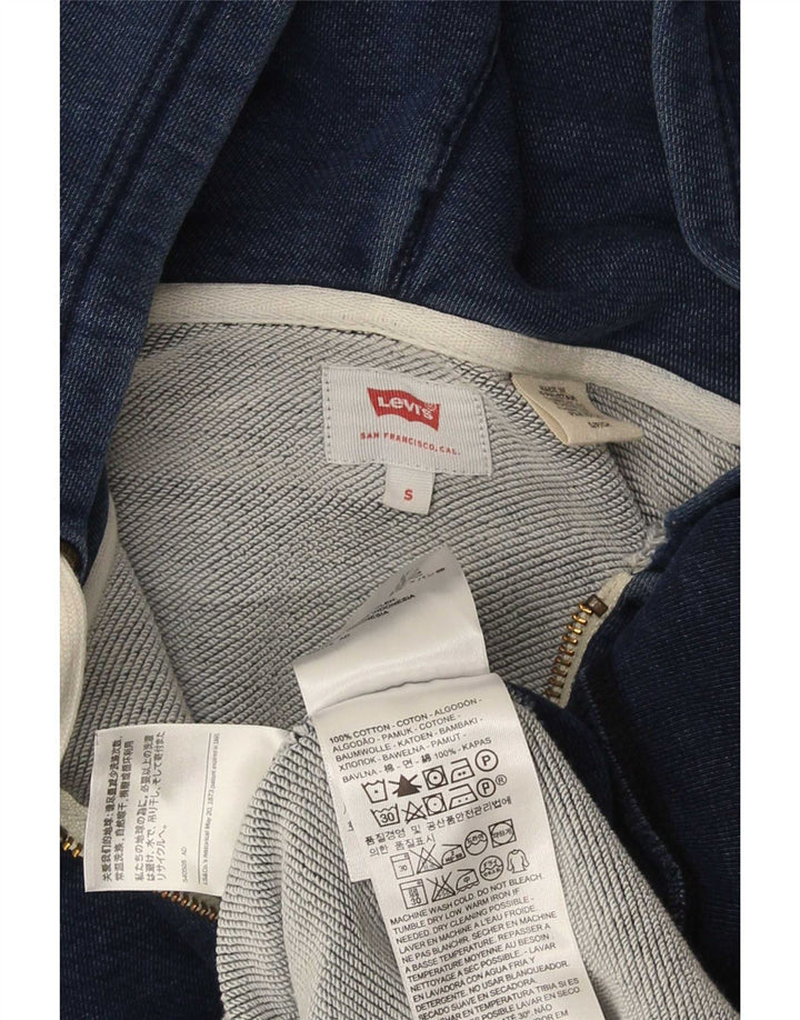 Maglione con cappuccio e zip vestibilità regolare da uomo Levi's piccolo in cotone blu
