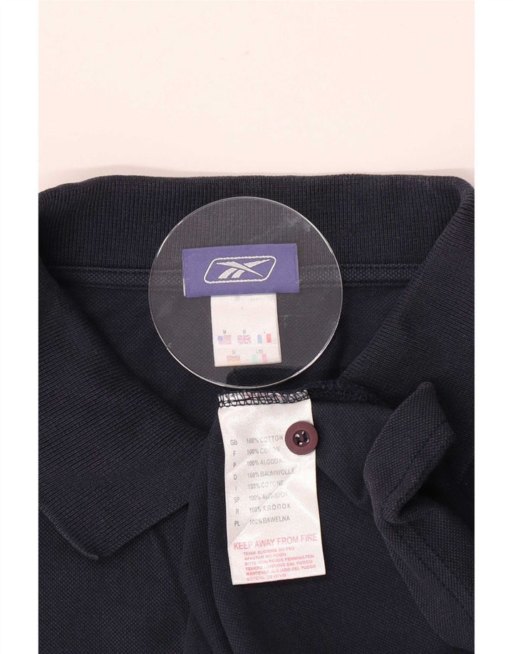 Polo da uomo Reebok Medium Navy Blue Cotton