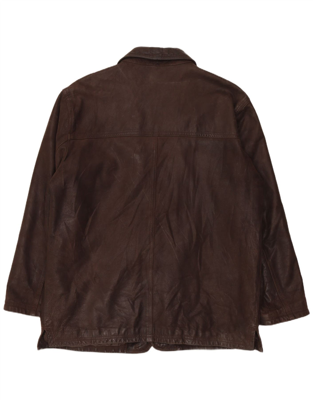 BIKERS Giacca blazer in pelle da uomo a 4 bottoni IT 58 4XL Pelle marrone