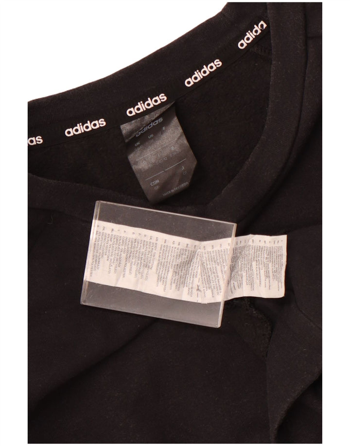 Felpa da donna ADIDAS maglione UK 8/10 piccolo cotone nero